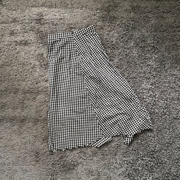 Zara Gingham Asymmetrical Midi Skirt - Picture 3 of 7
